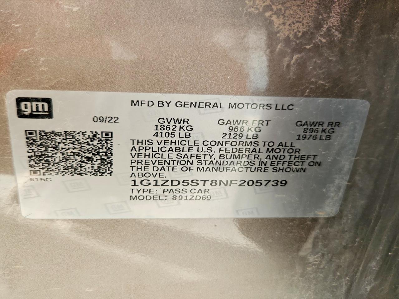 2022 CHEVROLET MALIBU LT photo 12