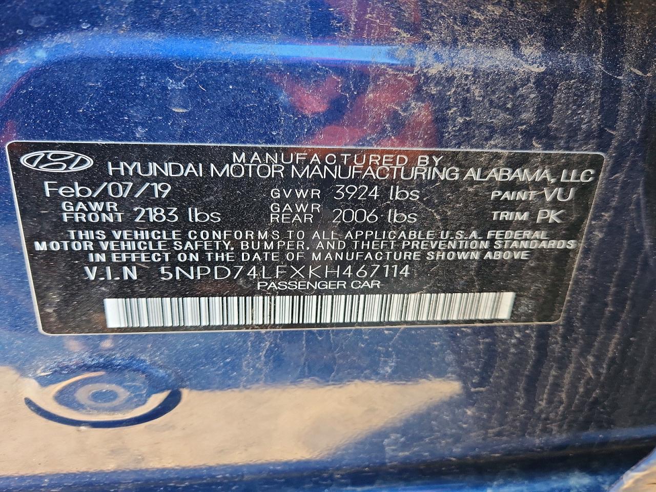 2019 HYUNDAI ELANTRA SE photo 12
