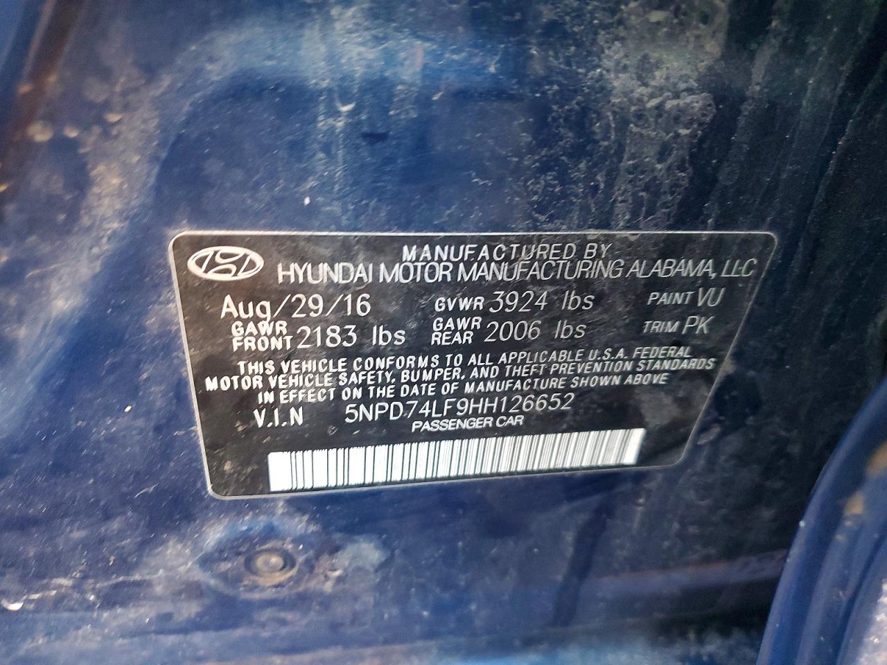 2017 HYUNDAI ELANTRA SE photo 12