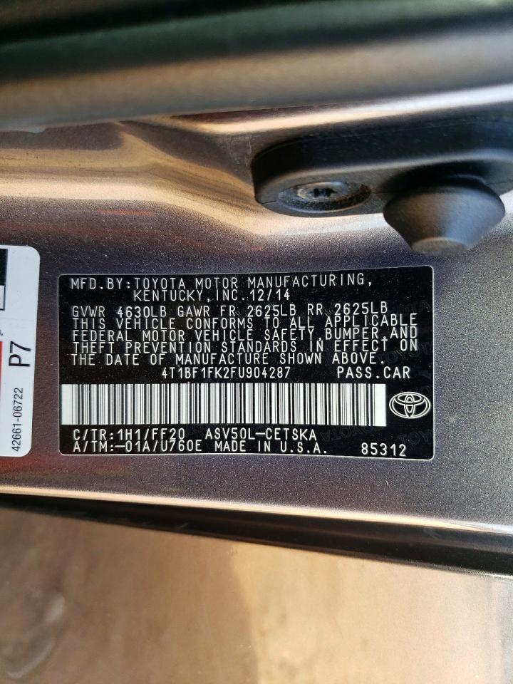 2015 TOYOTA CAMRY LE photo 12