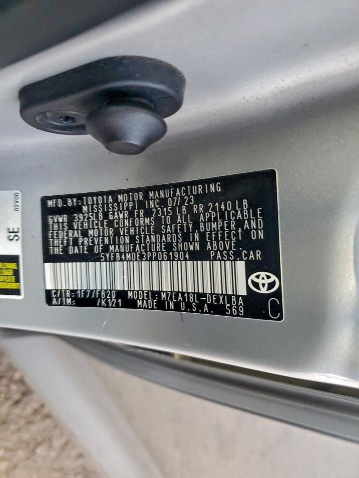 2023 TOYOTA COROLLA LE photo 12