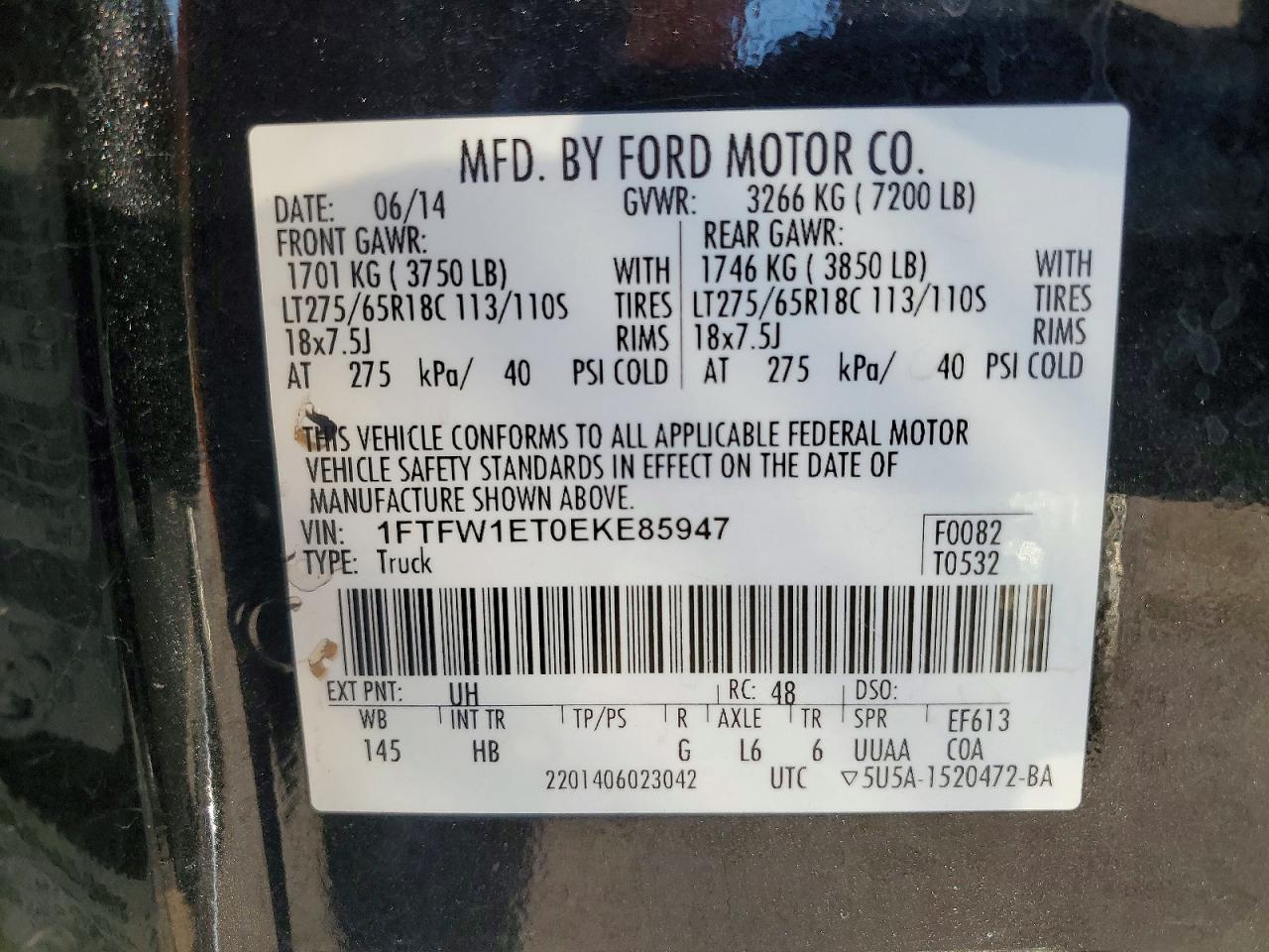 2014 FORD F150 SUPERCREW photo 12