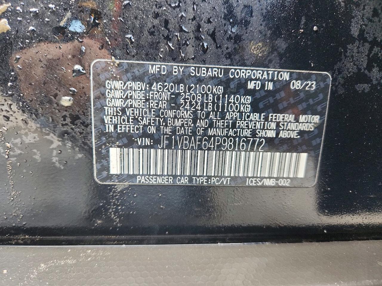 2023 SUBARU WRX PREMIUM photo 12