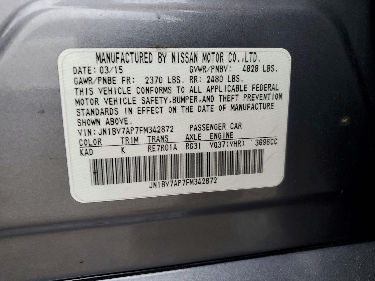 2015 INFINITI Q50 BASE photo 12