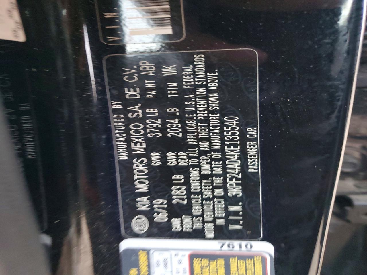 2019 KIA FORTE FE photo 12