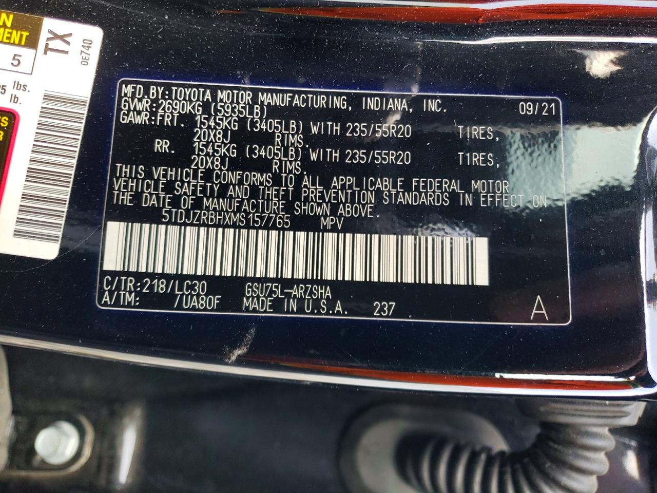 2021 TOYOTA HIGHLANDER XSE photo 14