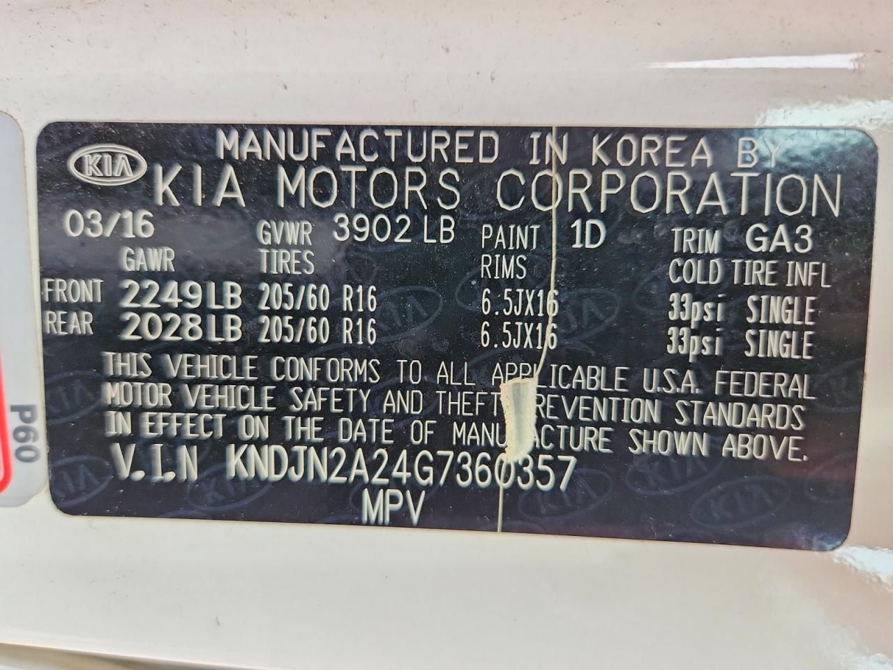 2016 KIA SOUL BASE photo 14