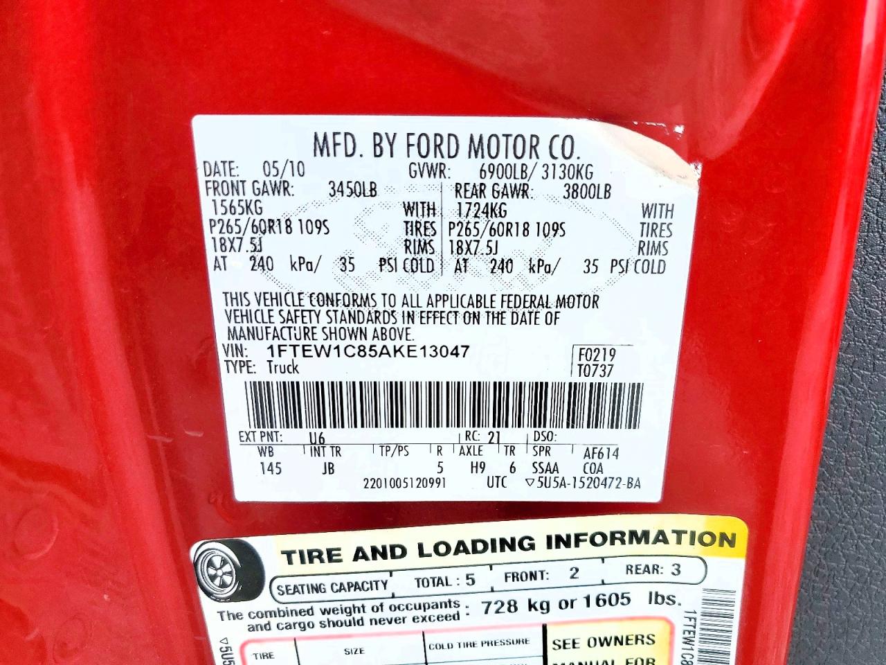 2010 FORD F150 SUPERCREW photo 12