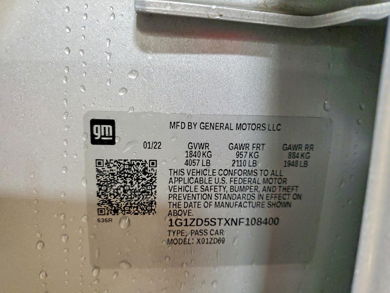 2022 CHEVROLET MALIBU LT photo 13