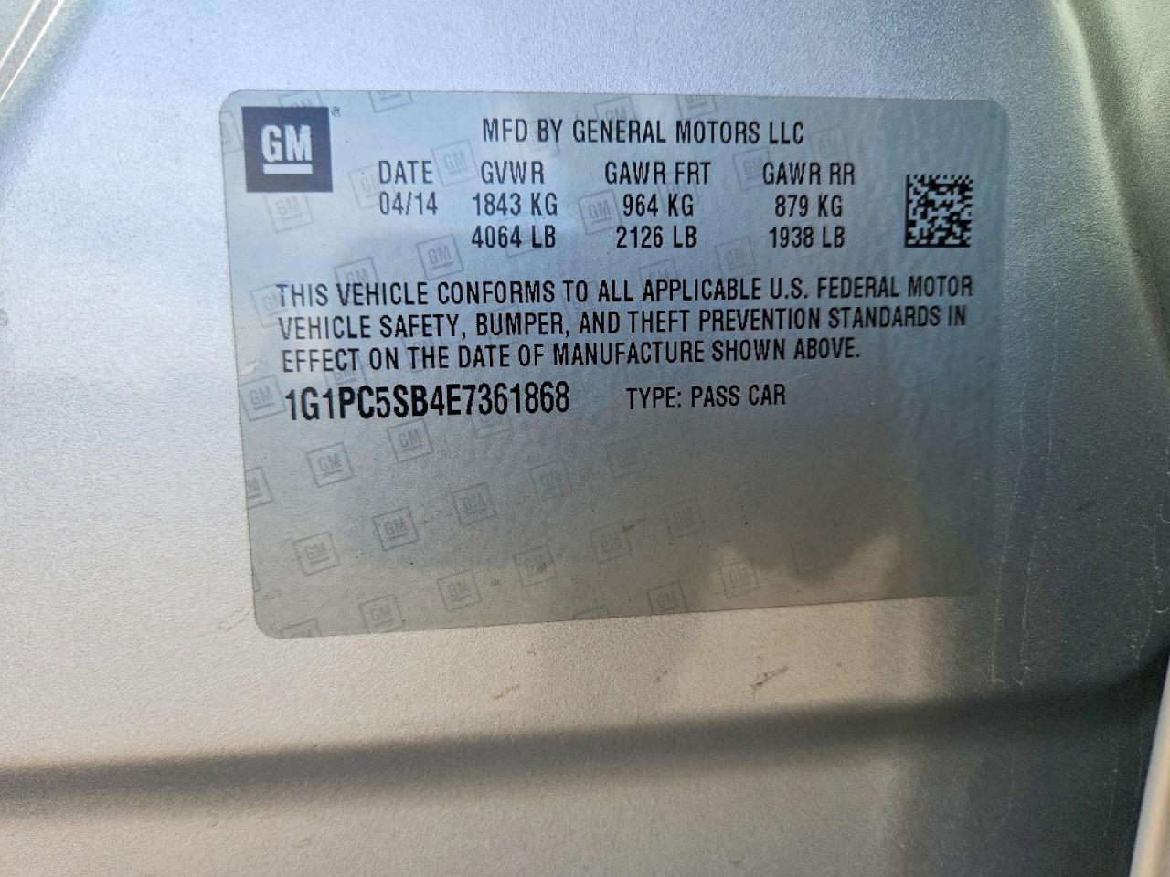 2014 CHEVROLET CRUZE LT photo 12