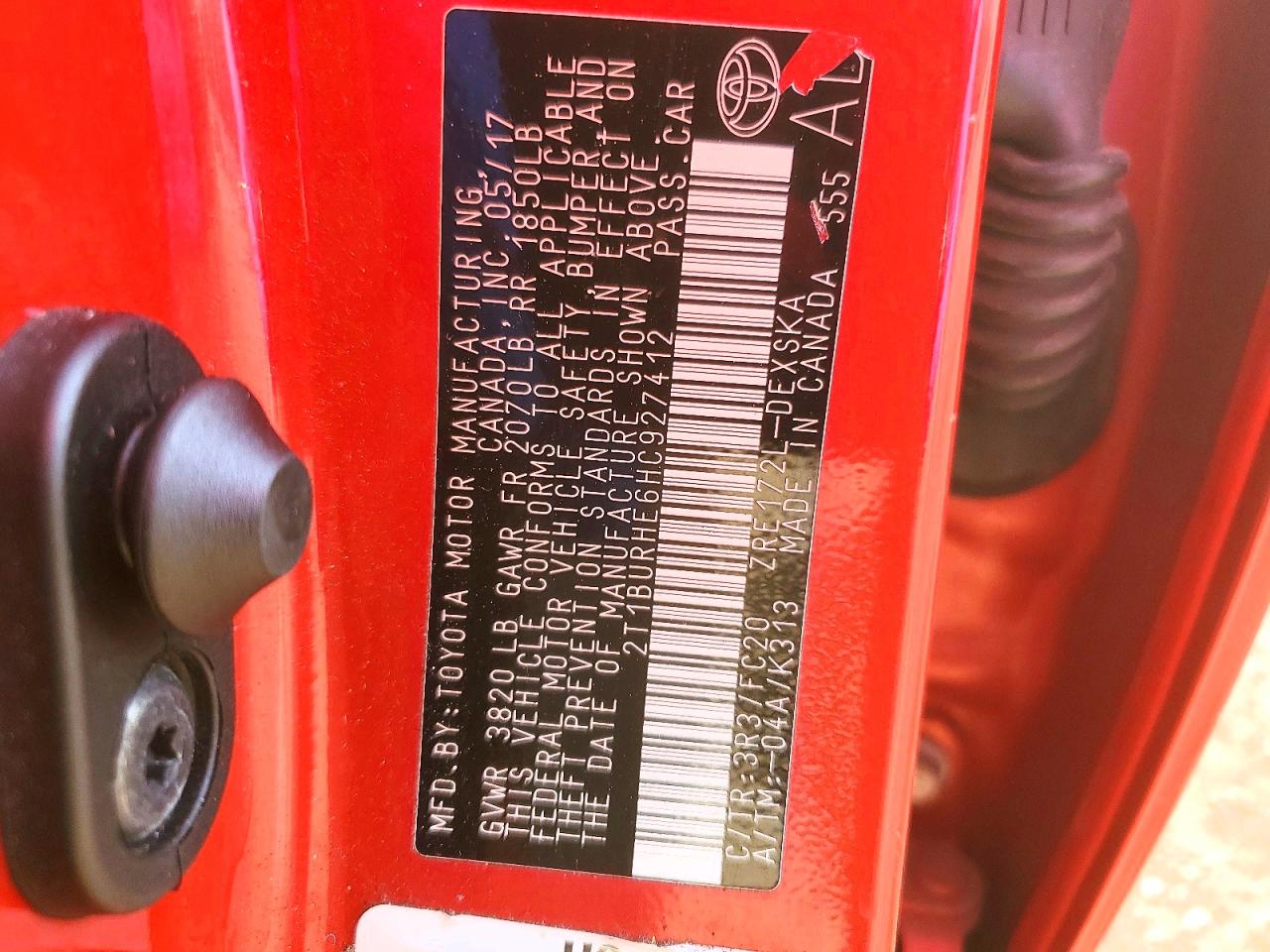 2017 TOYOTA COROLLA L photo 12