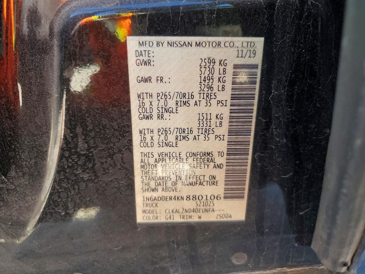2019 NISSAN FRONTIER SV photo 13