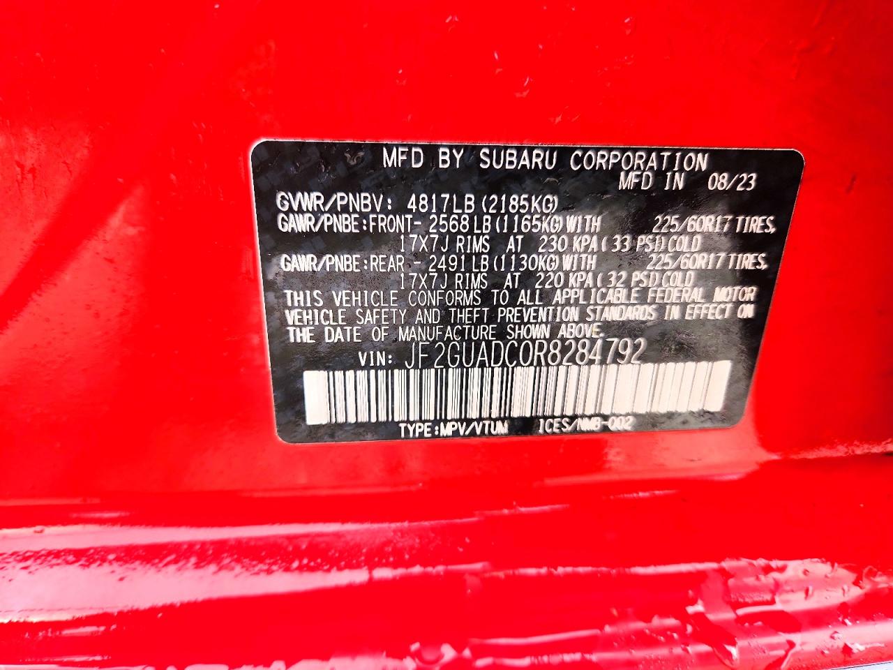 2024 SUBARU CROSSTREK PREMIUM photo 13