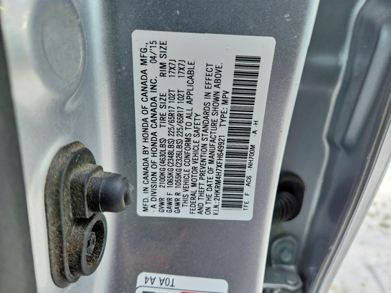 2015 HONDA CR-V EXL photo 13
