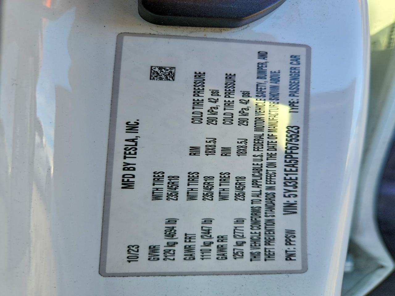 2023 TESLA MODEL 3 photo 12