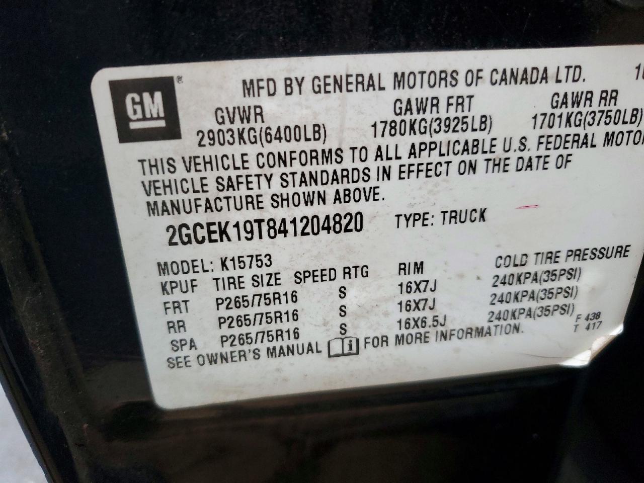 2004 CHEVROLET SILVERADO K1500 photo 12