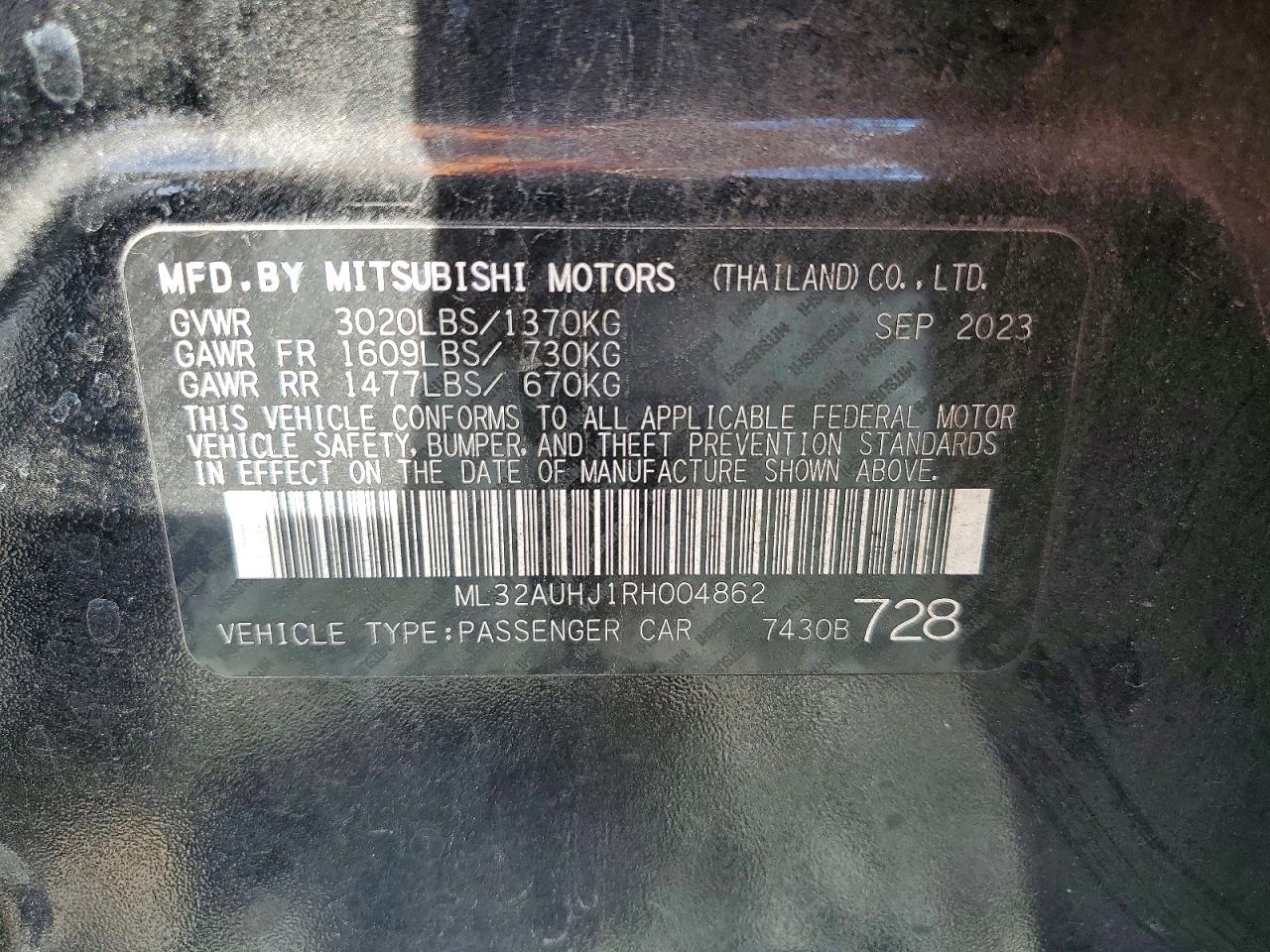 2024 MITSUBISHI MIRAGE ES photo 12