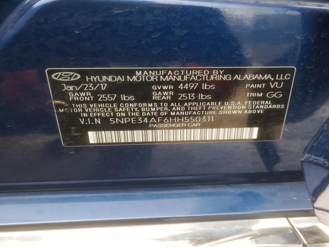 2017 HYUNDAI SONATA SPORT photo 13
