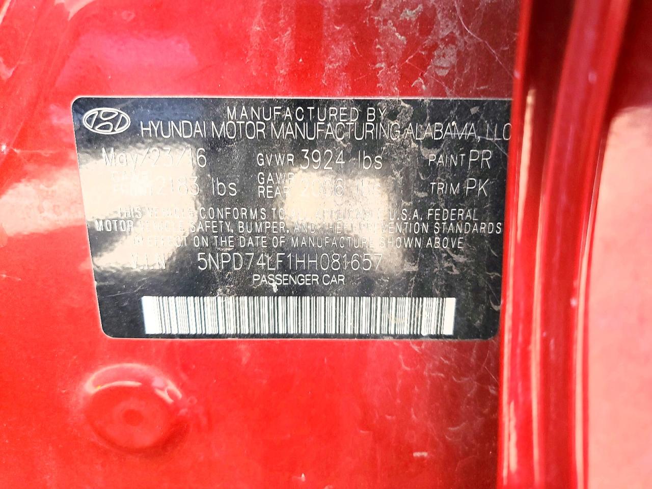 2017 HYUNDAI ELANTRA SE photo 12