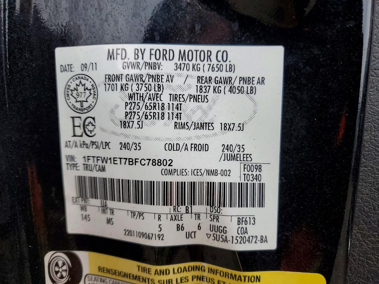 2011 FORD F150 SUPERCREW photo 12