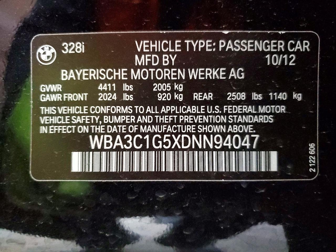 2013 BMW 328 I SULEV photo 12