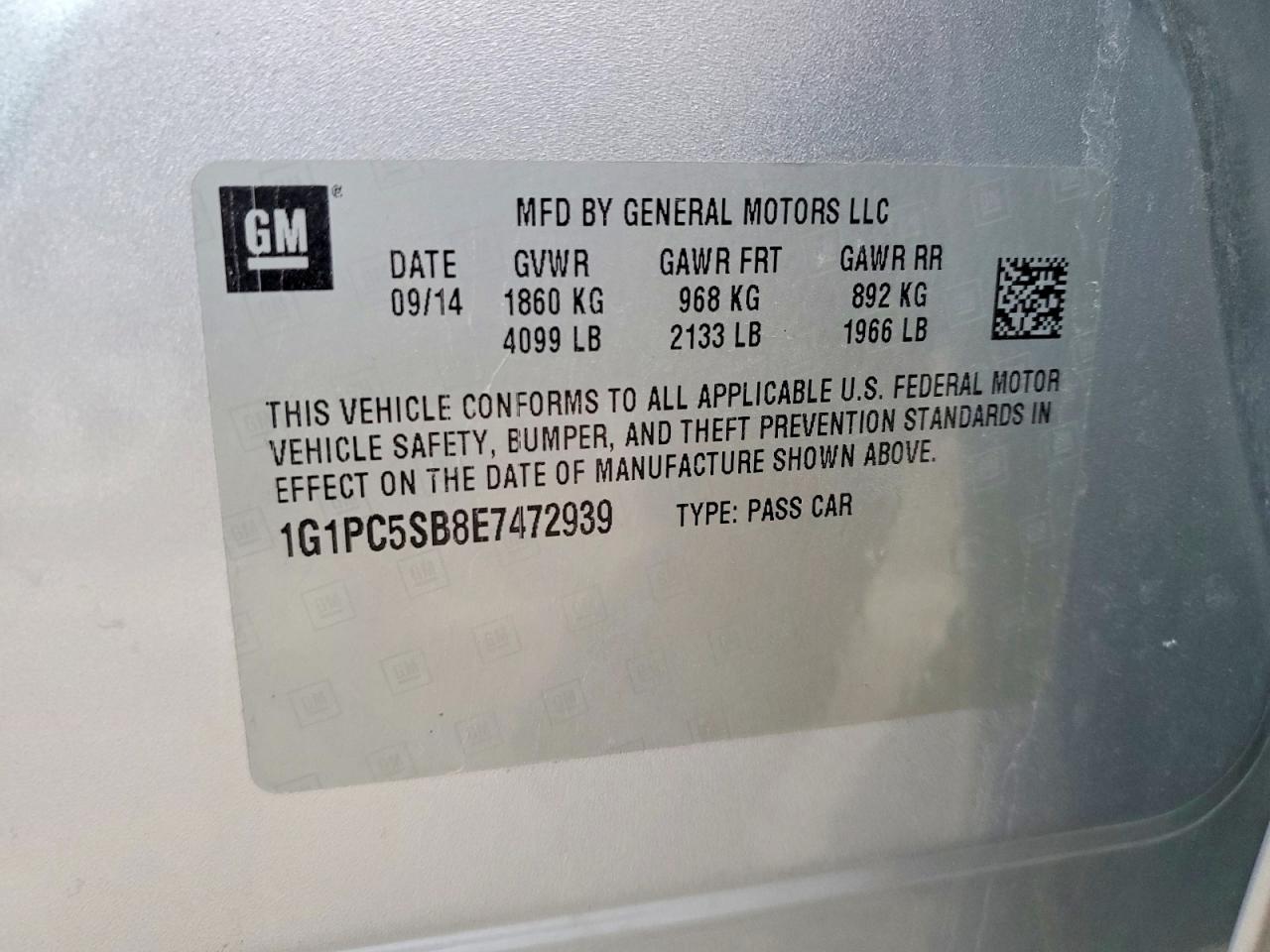2014 CHEVROLET CRUZE LT photo 12