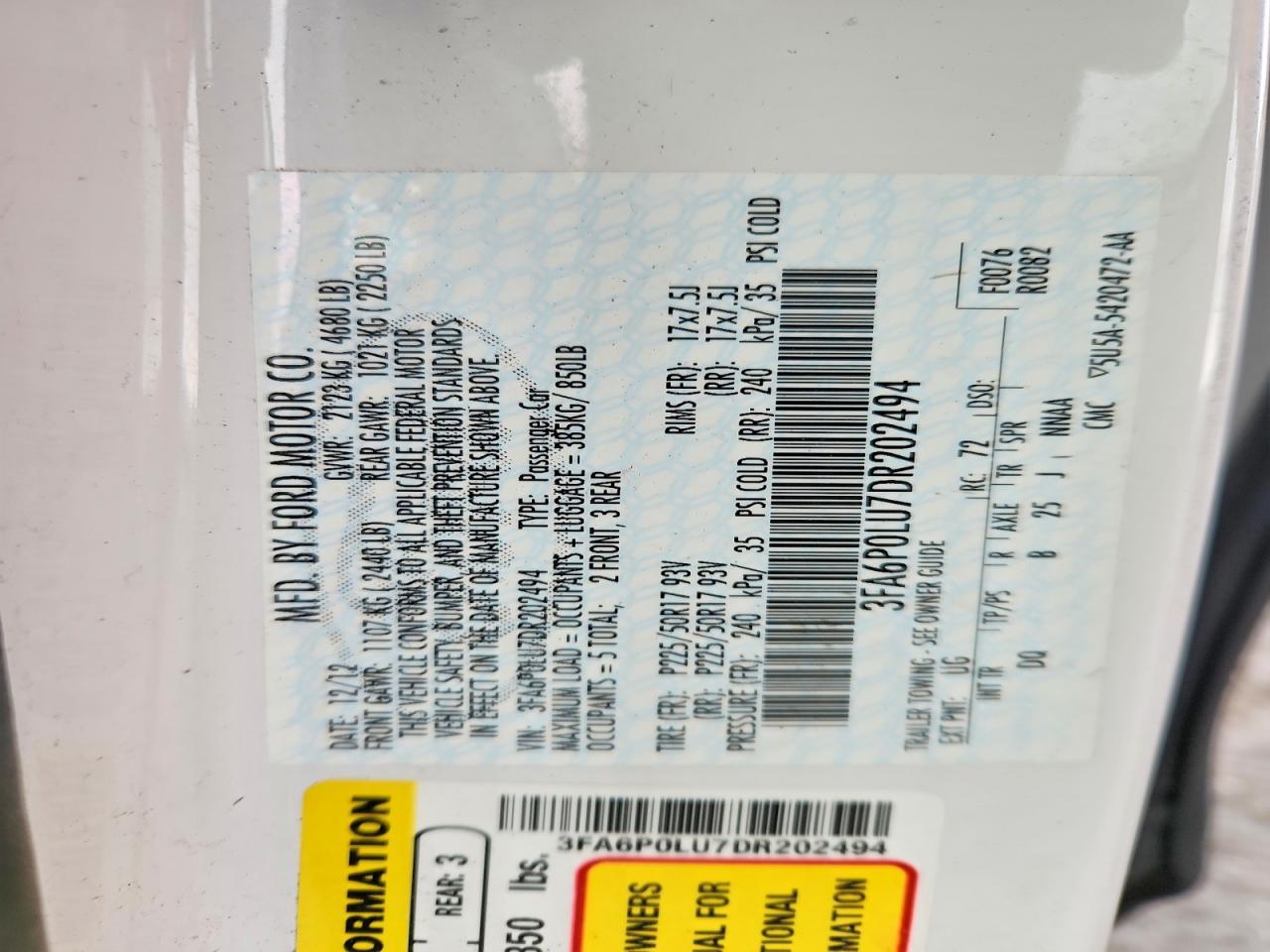 2013 FORD FUSION SE HYBRID photo 12