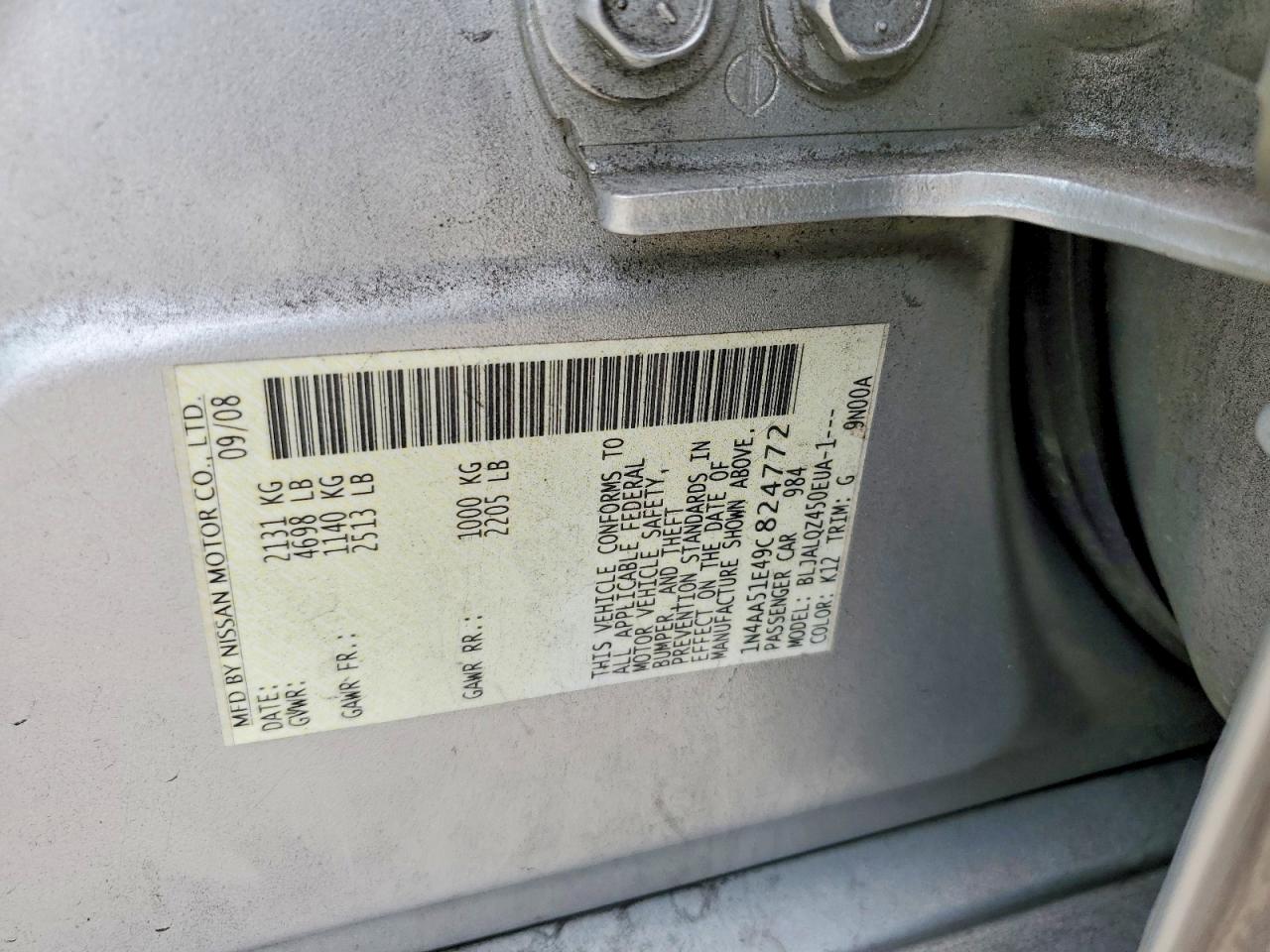 2009 NISSAN MAXIMA S photo 13