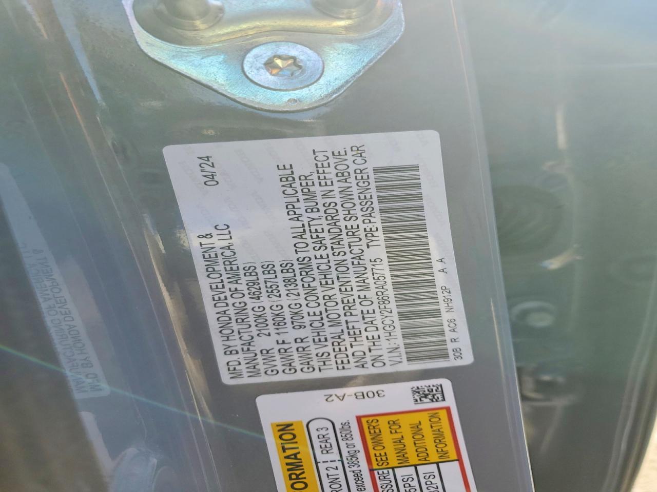 2024 HONDA ACCORD TOURING HYBRID photo 12