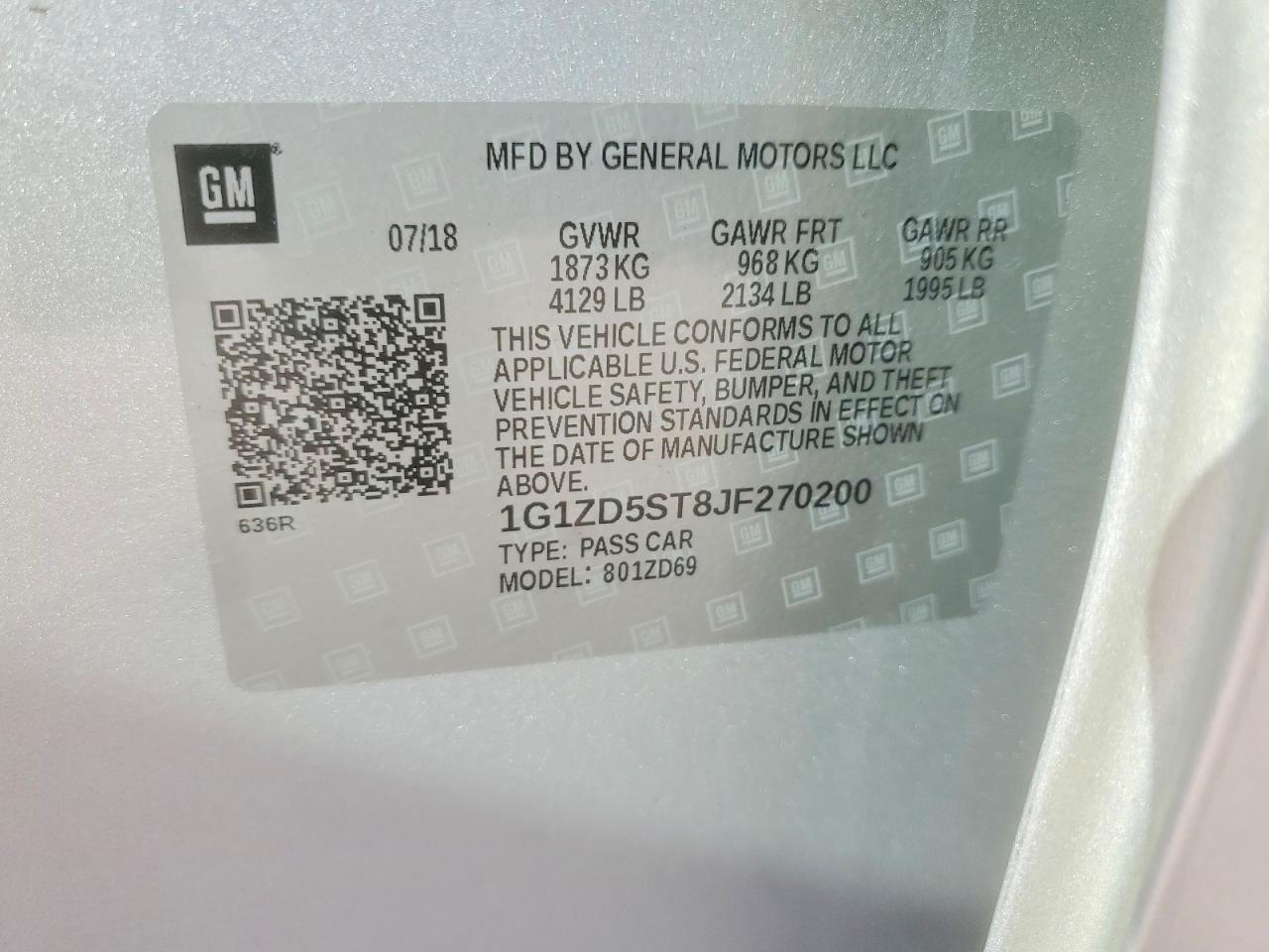 2018 CHEVROLET MALIBU LT photo 13
