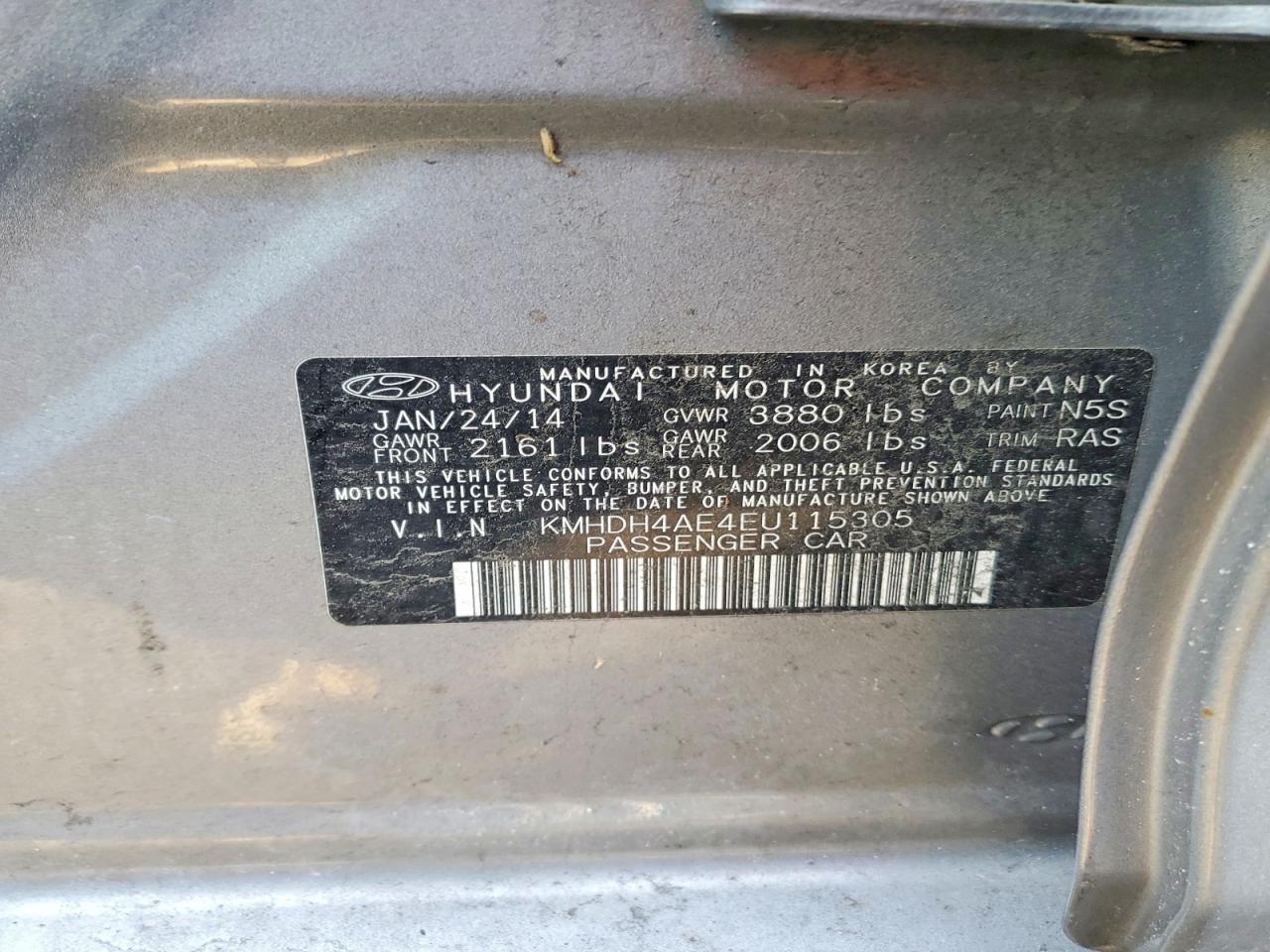 2014 HYUNDAI ELANTRA SE photo 12