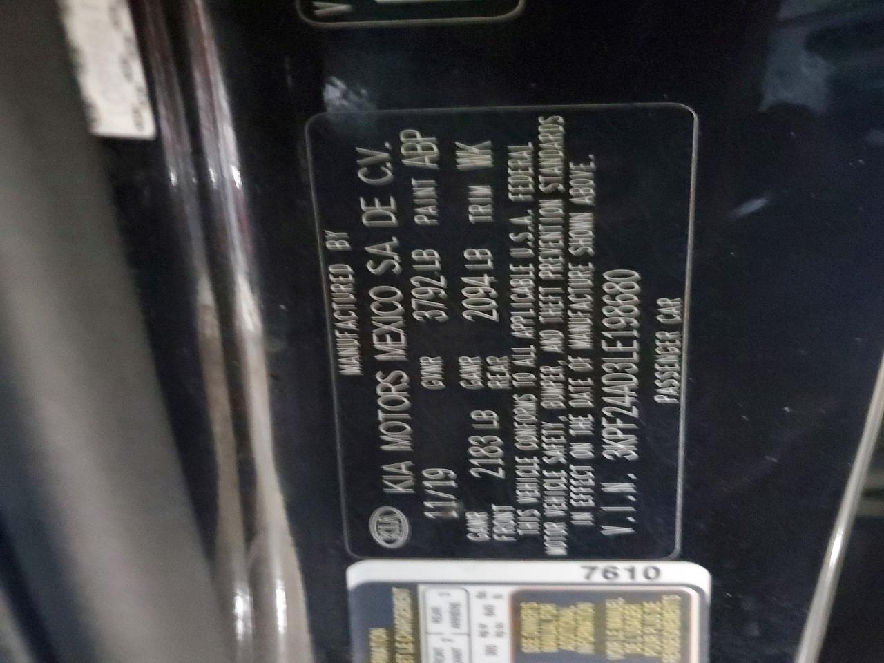 2020 KIA FORTE FE photo 13
