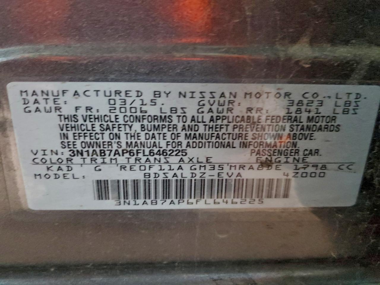 2015 NISSAN SENTRA S photo 13