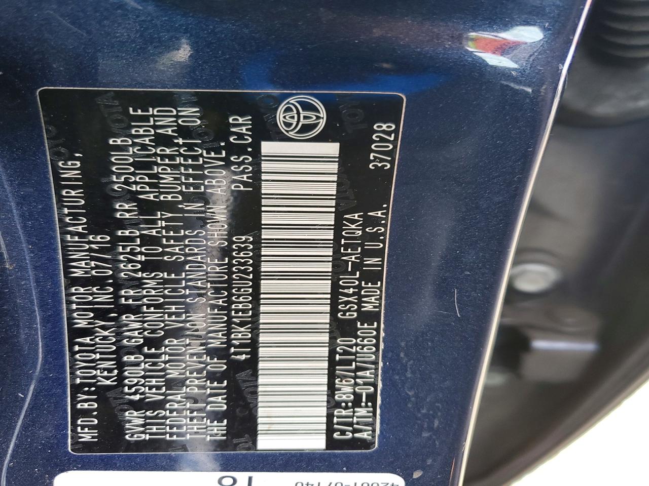2016 TOYOTA AVALON XLE photo 12