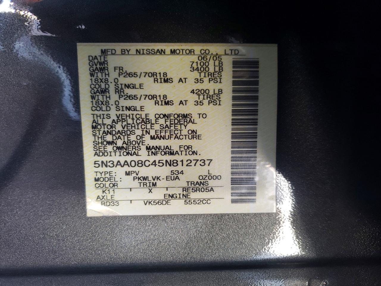 2005 INFINITI QX56 photo 13