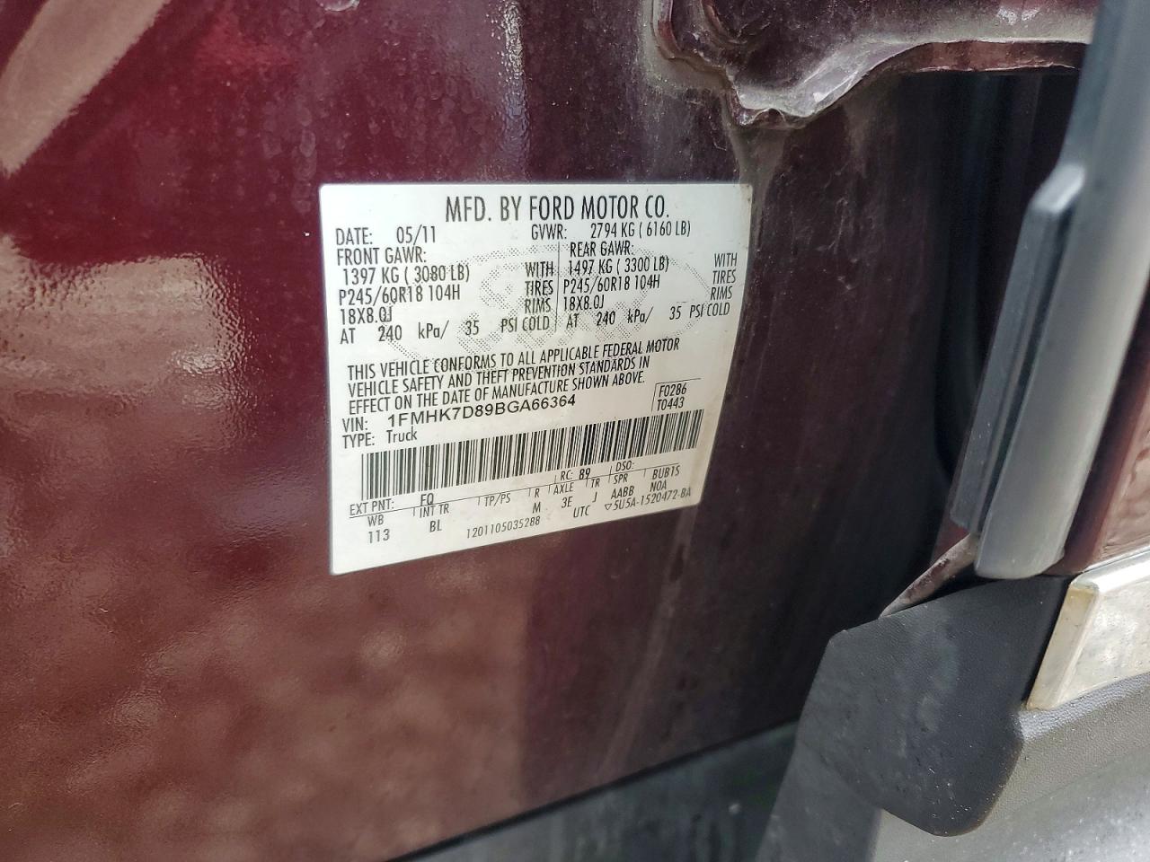 2011 FORD EXPLORER XLT photo 37