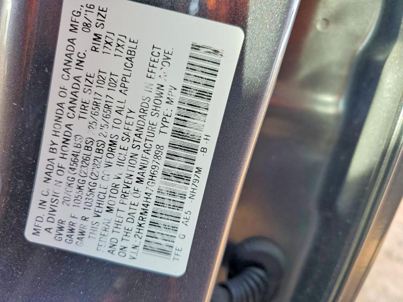 2016 HONDA CR-V SE photo 13