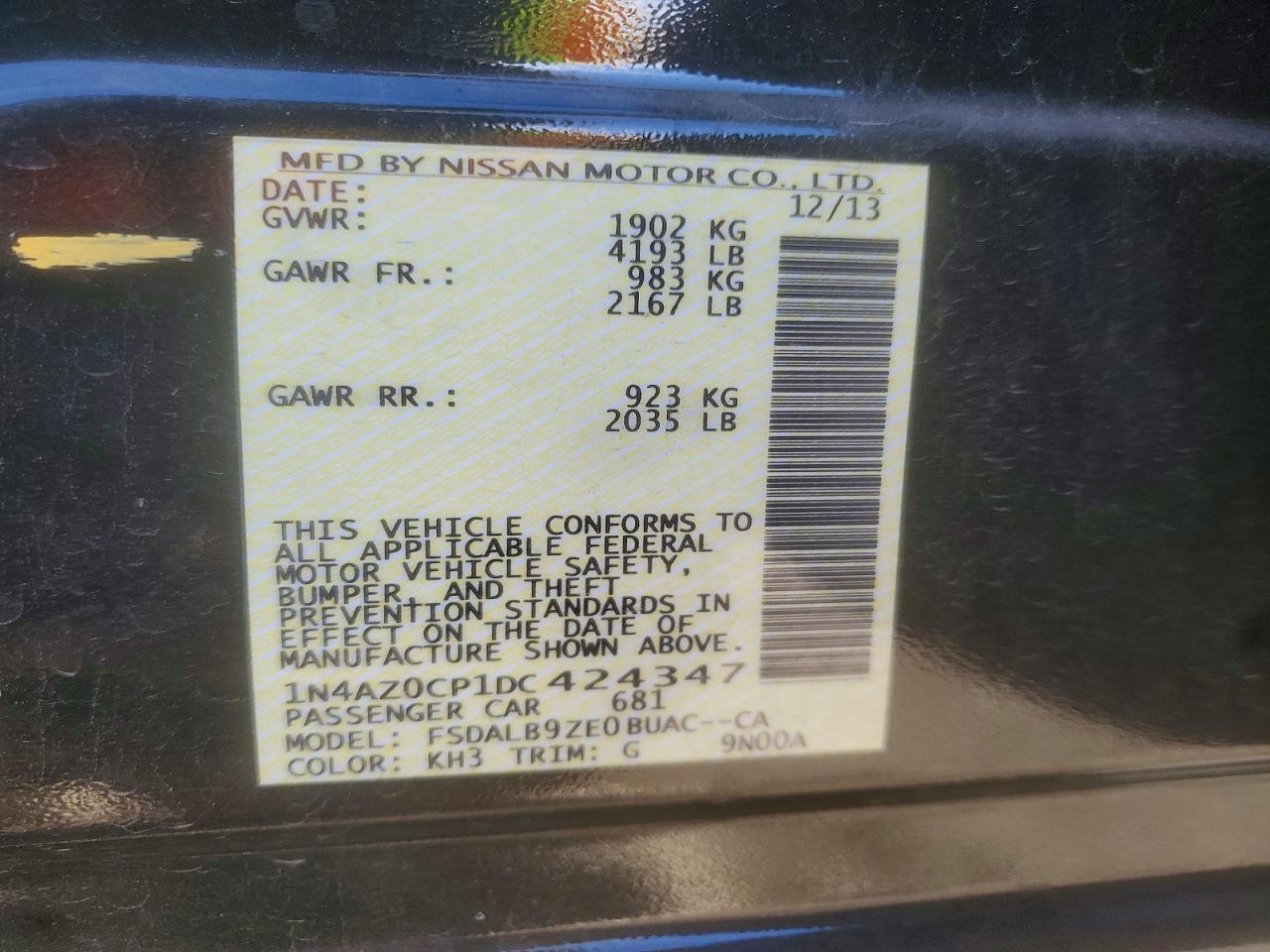 2013 NISSAN LEAF S photo 14