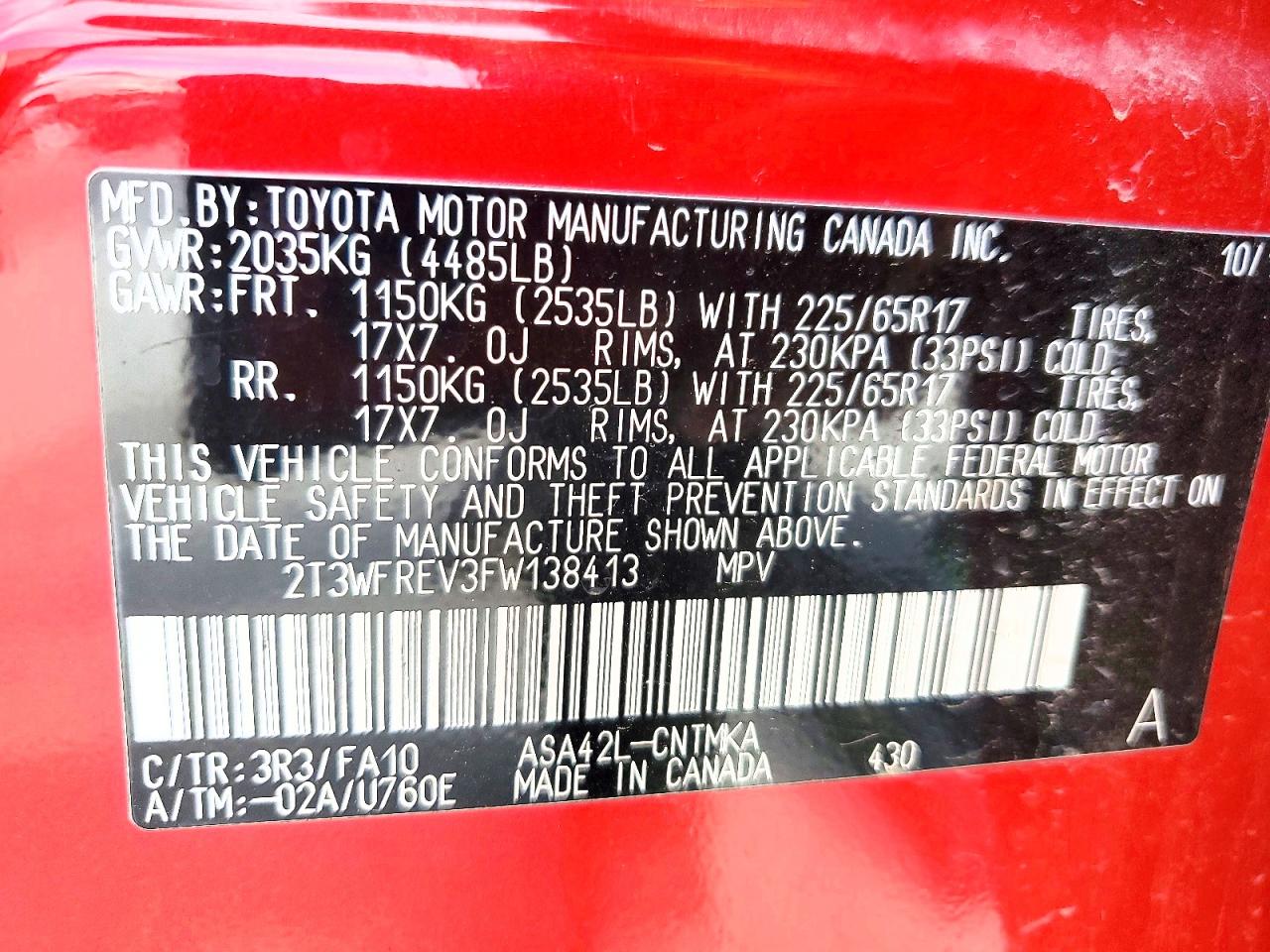2015 TOYOTA RAV4 XLE photo 13