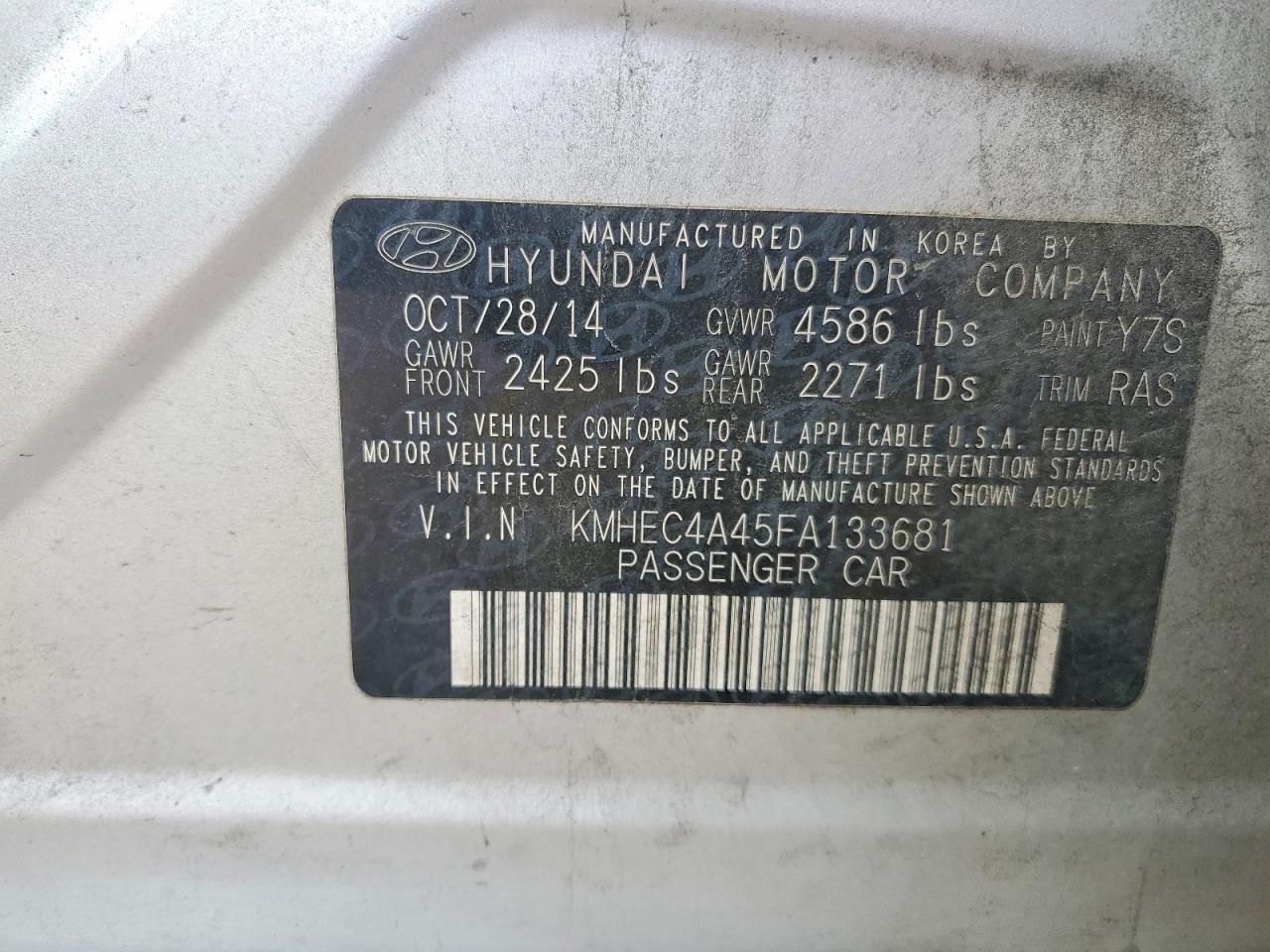 2015 HYUNDAI SONATA HYBRID photo 12