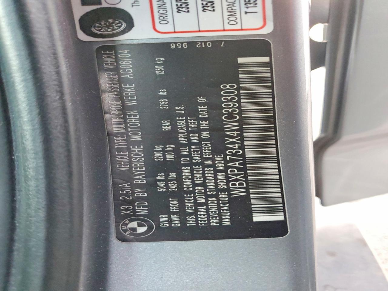 2004 BMW X3 2.5I photo 12