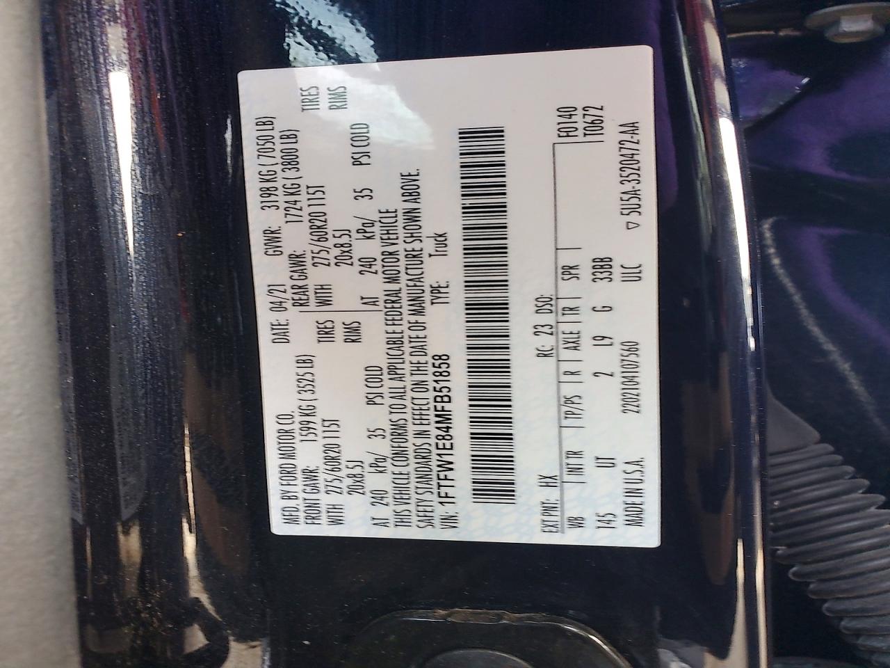 2021 FORD F150 SUPERCREW photo 12