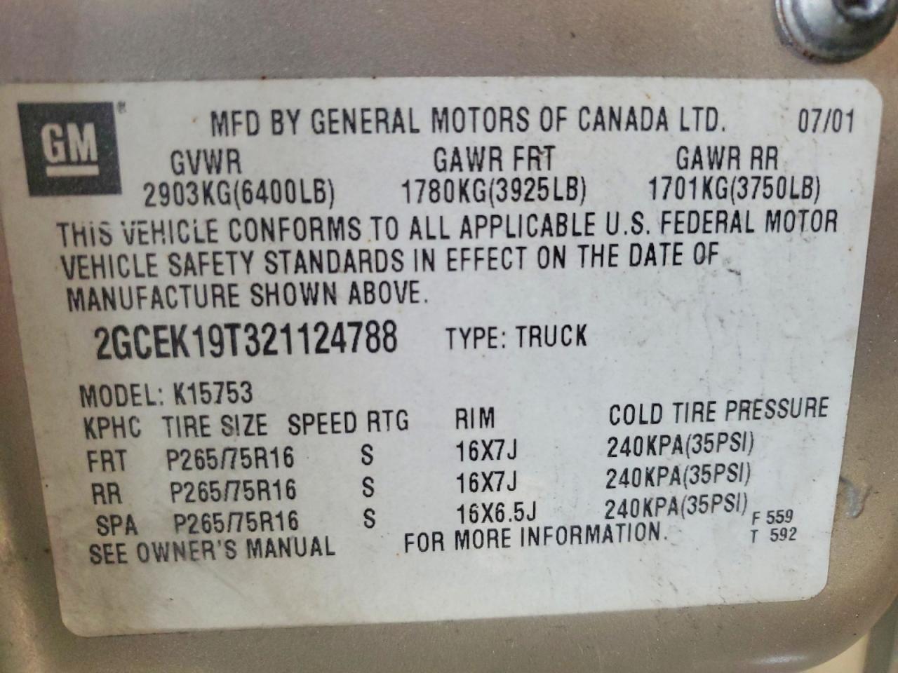 2002 CHEVROLET SILVERADO K1500 photo 12