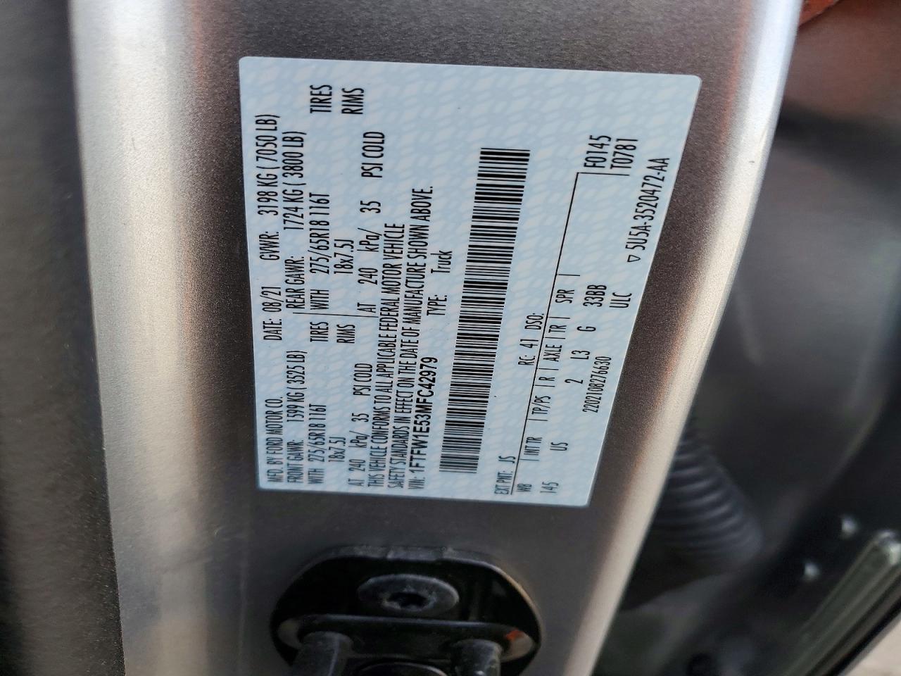 2021 FORD F150 SUPERCREW photo 13