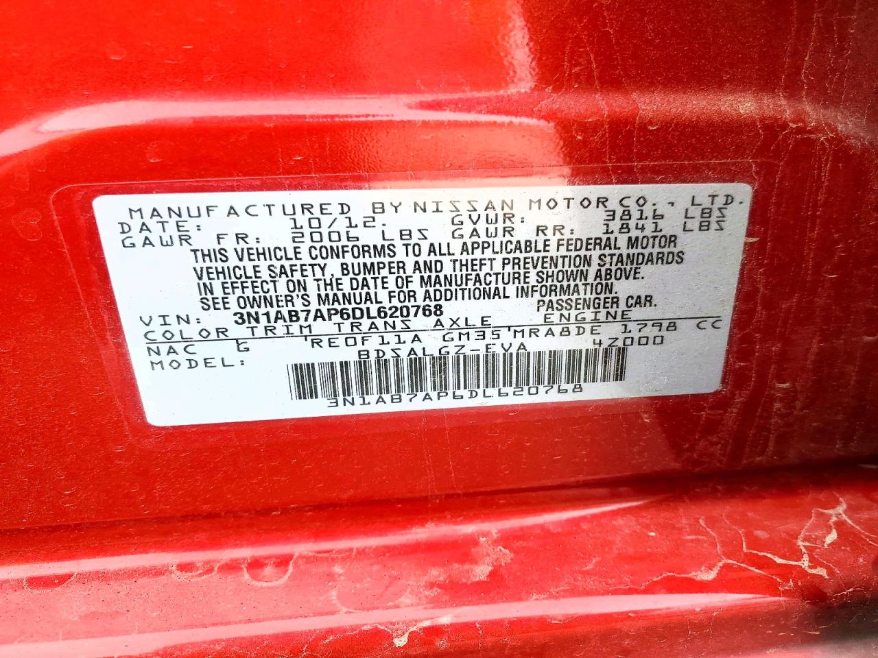 2013 NISSAN SENTRA S photo 13