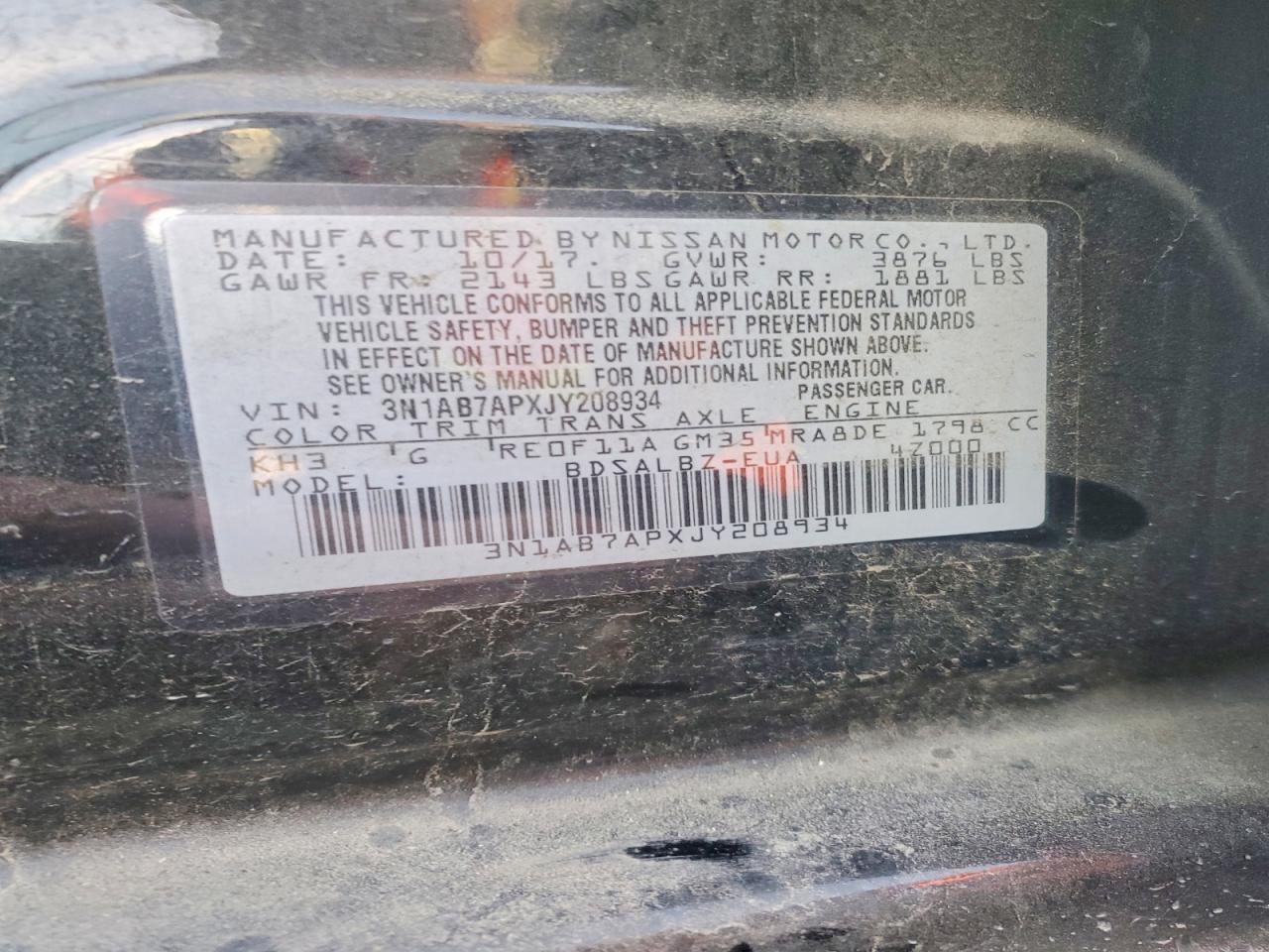 2018 NISSAN SENTRA S photo 12