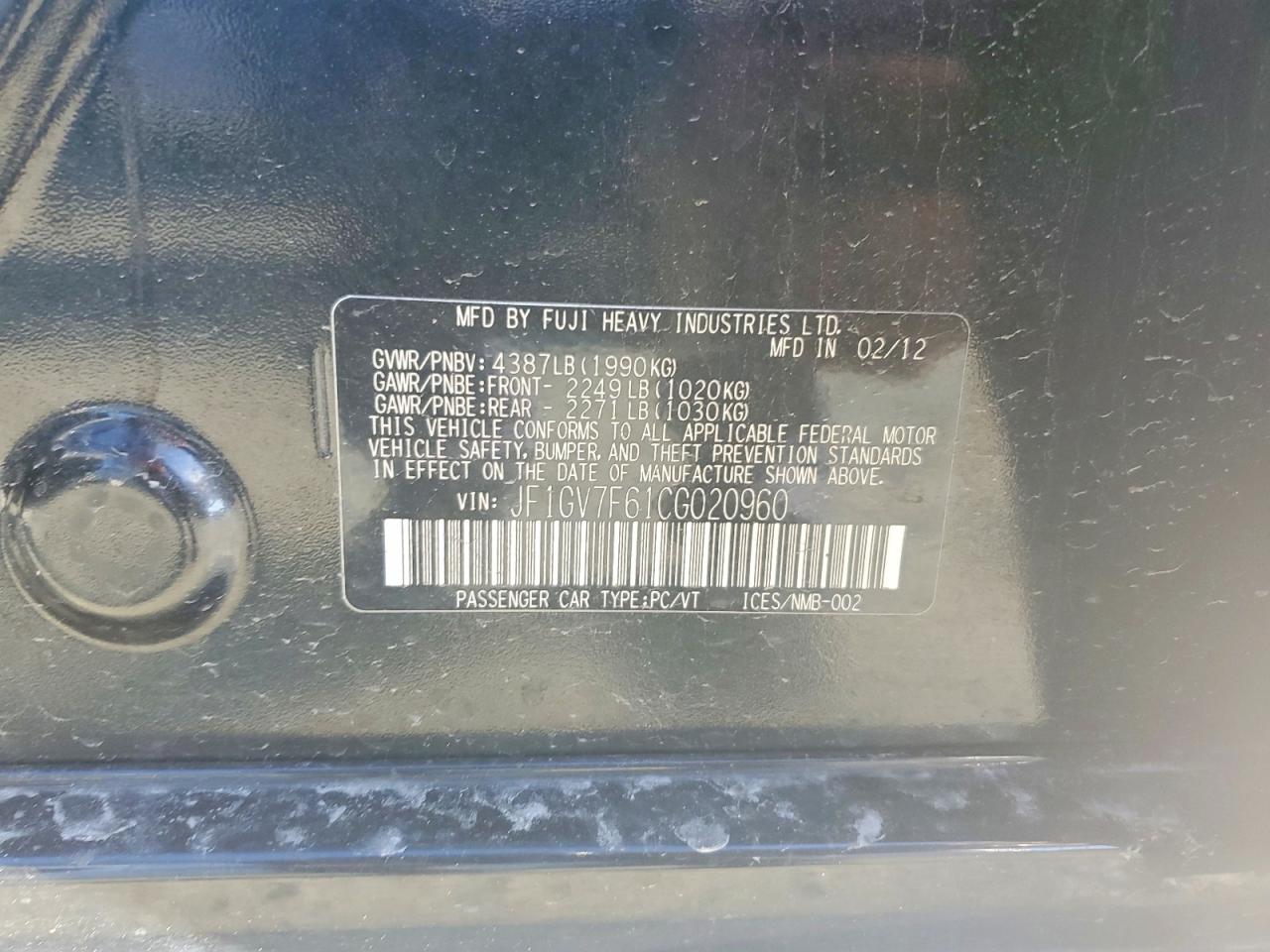 2012 SUBARU IMPREZA WRX photo 12
