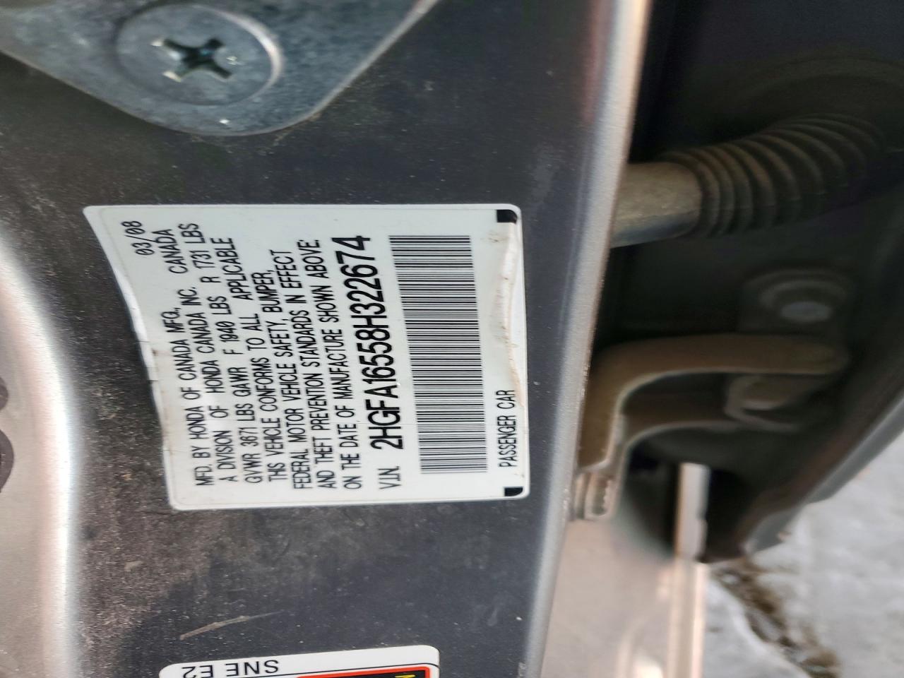 2008 HONDA CIVIC LX photo 12