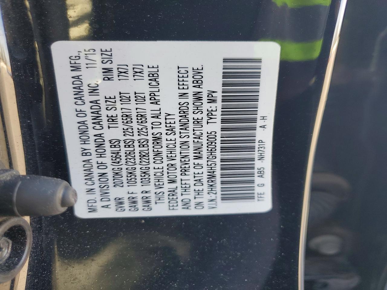 2016 HONDA CR-V EX photo 13