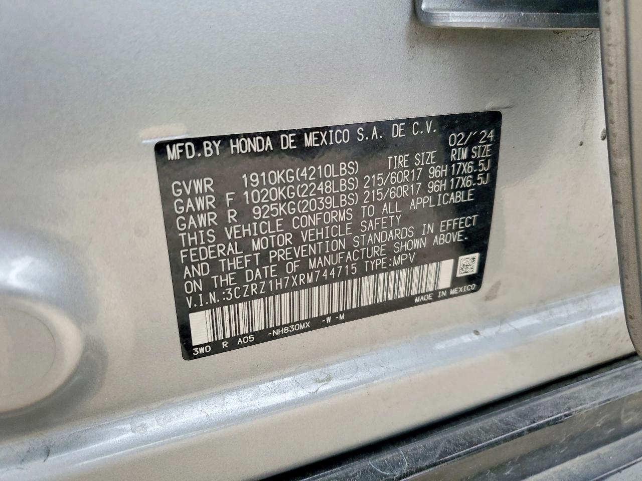 2024 HONDA HR-V EXL photo 13